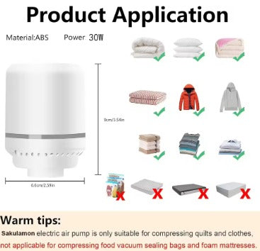 Bomba eléctrica para bolsas de vacío, Mini máquina