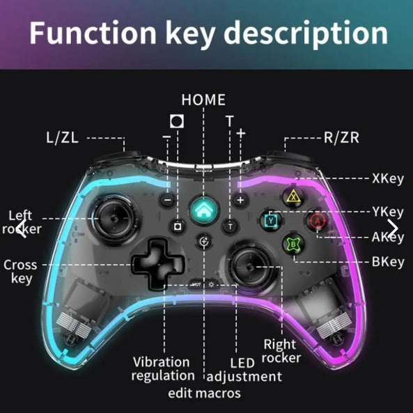 Joystick Gaming Transparente Inalambrico
